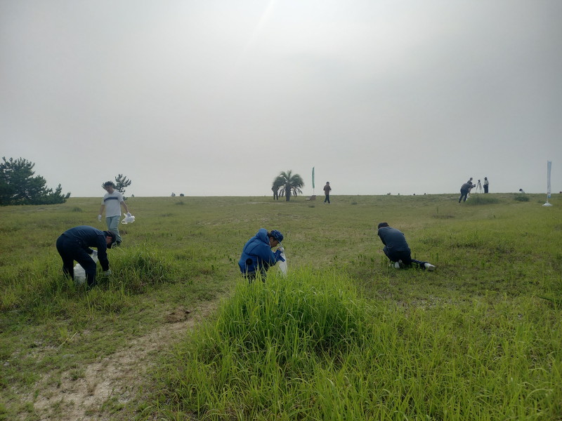 白塚海岸清掃（ゴミ拾い状況）
